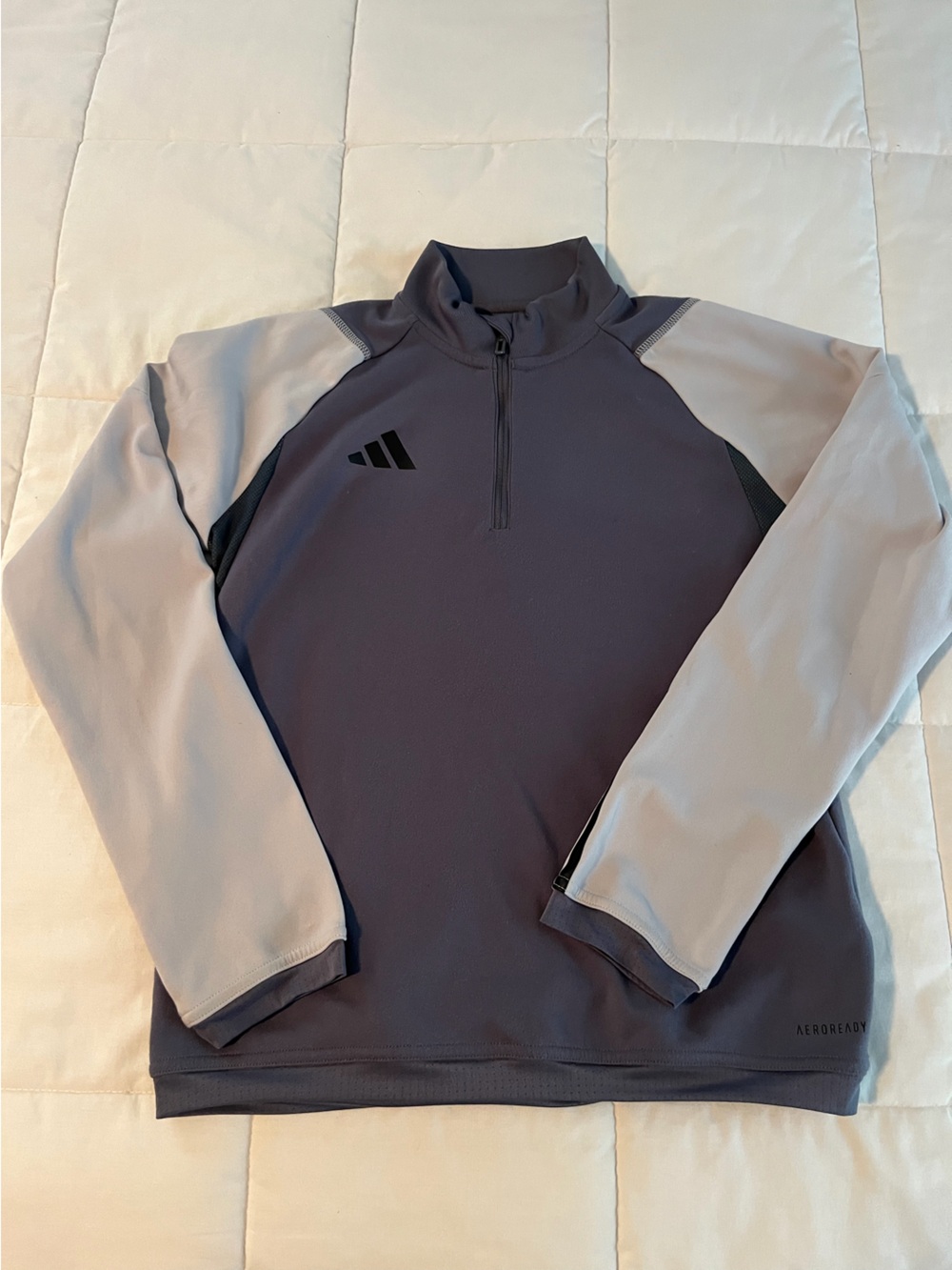 adidas Kids Two-Tone Quarter-Zip Jacket - Gray/Light Gray